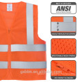 Vente en gros haute visibilité sécurité gilet réfléchissant ANSI 107 100% polyester maille salut vis vestes de travail